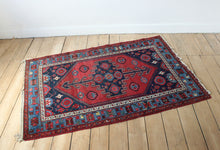 Load image into Gallery viewer, Red blue vintage antique rug carpet
